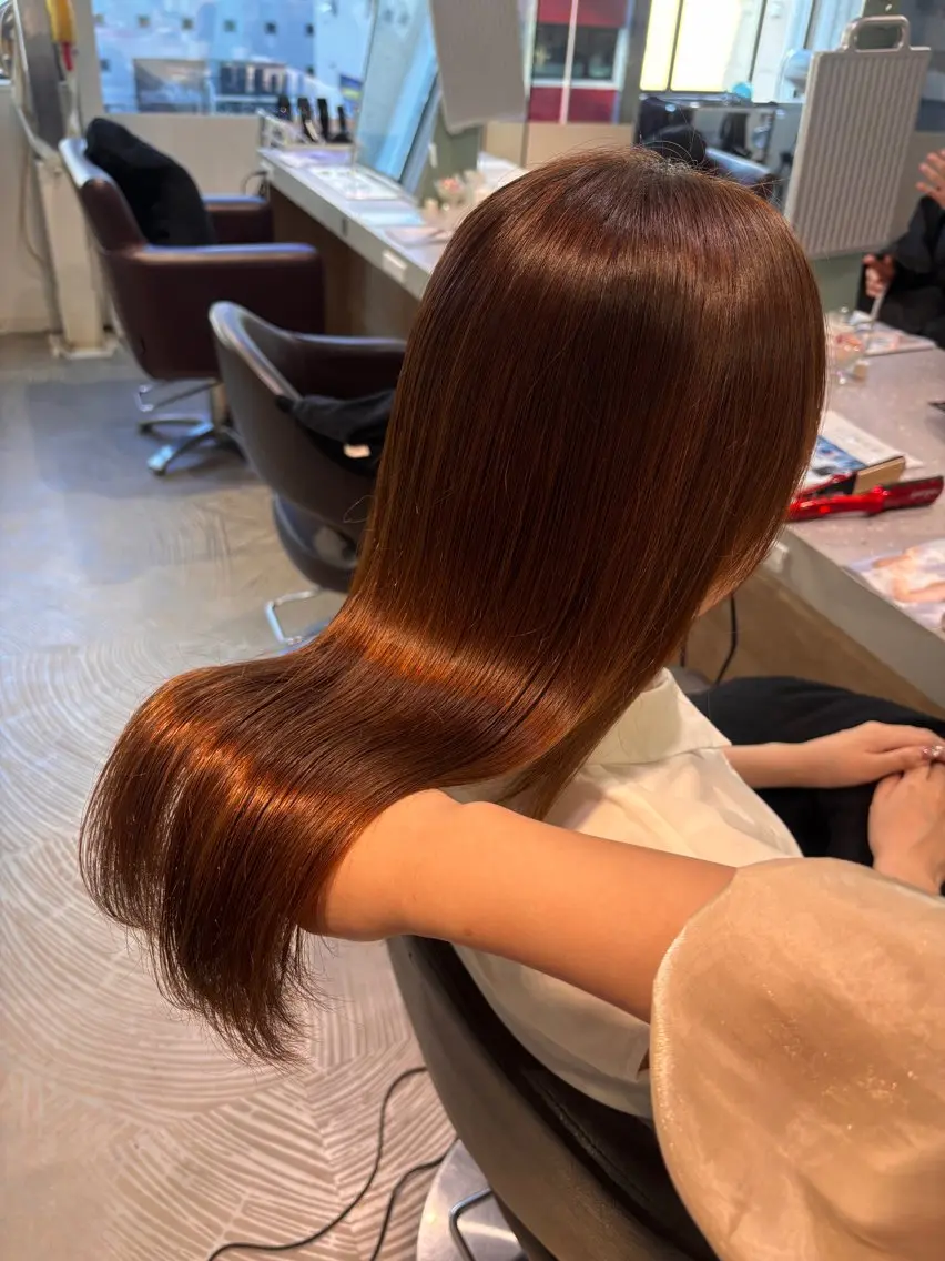 ロング 縮毛矯正 透明感カラー/ 赤み消し🤍ricoのヘアスタイル