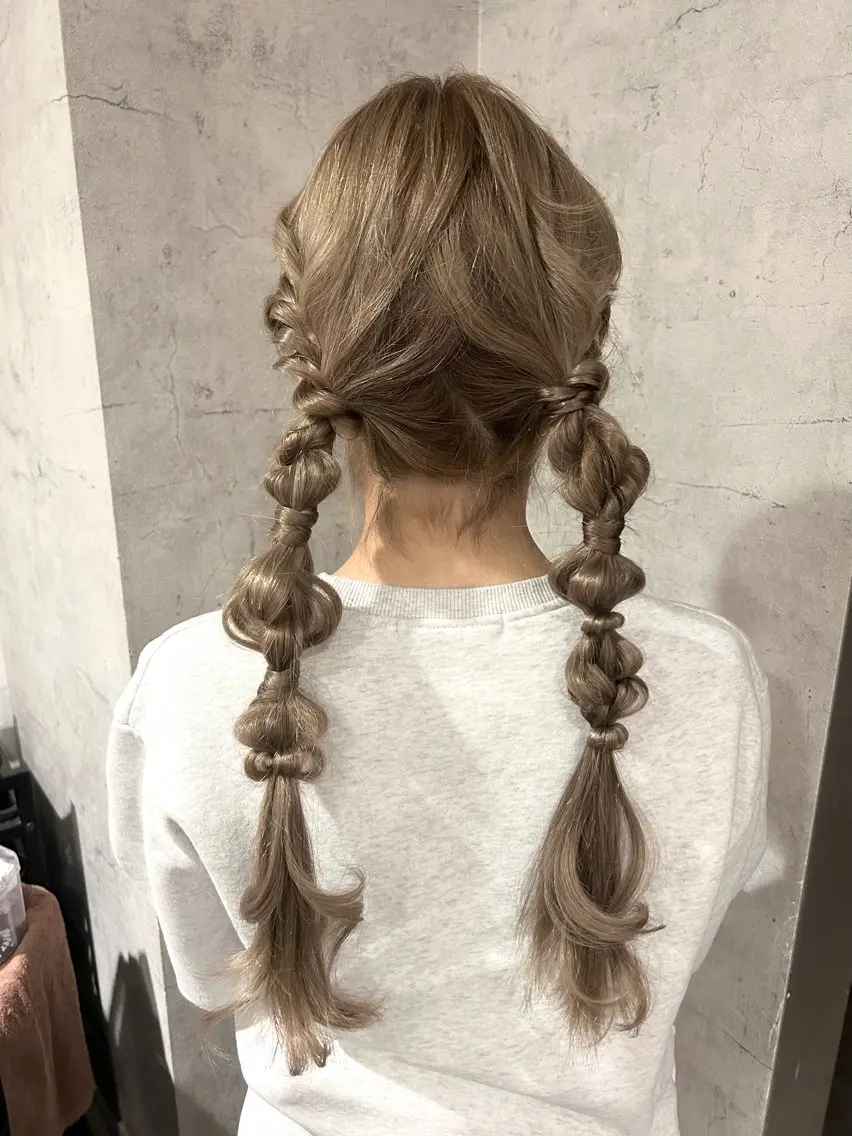 セミロング ヘアアレンジ ヘアセット パーソナルカラー 診断🍀マリンのヘアスタイル
