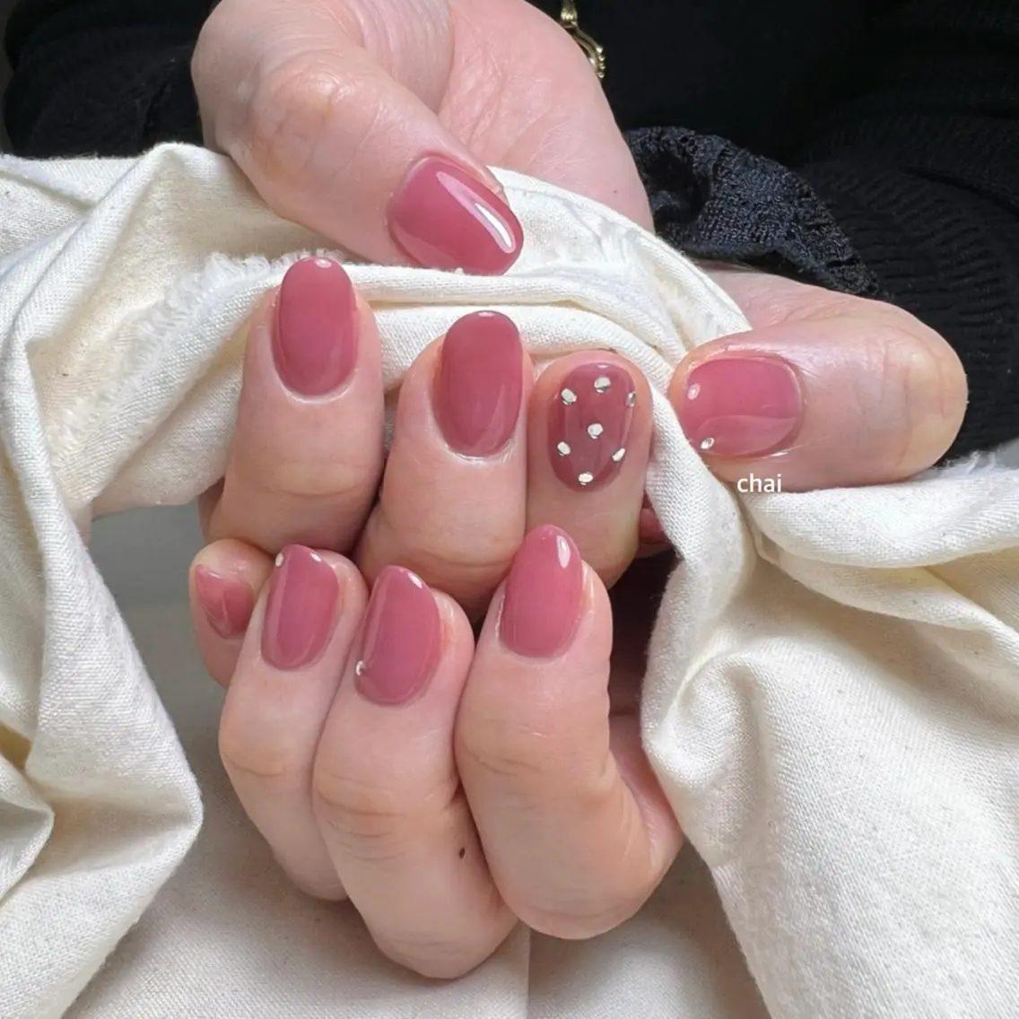 ネイル ストーンネイル ハンドネイル chai nail _ai📍鶴橋/桃谷のネイルデザイン