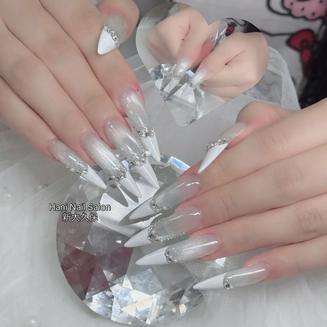 ネイル フットネイル フレンチネイル グラデーション 韓国ネイル ロングネイル ハンドネイル Hani Nail Salonのネイルデザイン