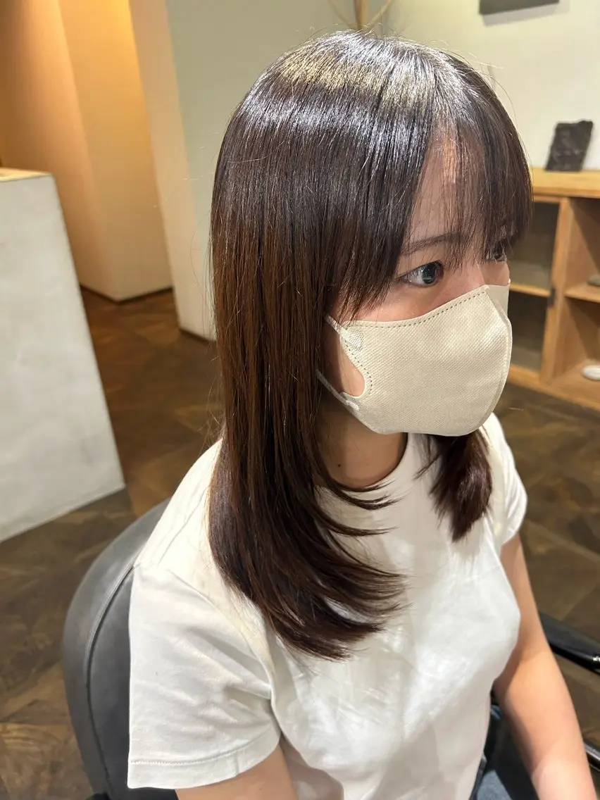 セミロング 【髪質改善】 むかいみきのヘアスタイル