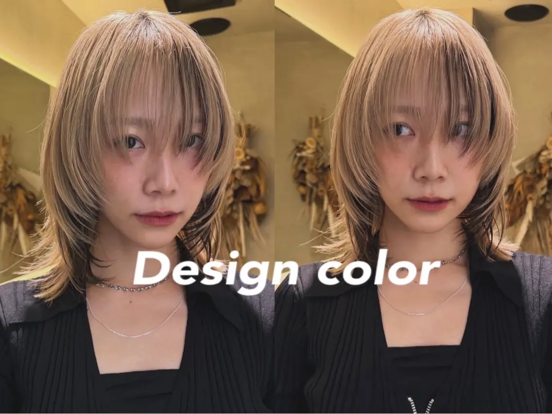 ミディアム カラー カット ヘアカラー ブリーチ/レイヤー 艶カラー💫チャンのヘアスタイル