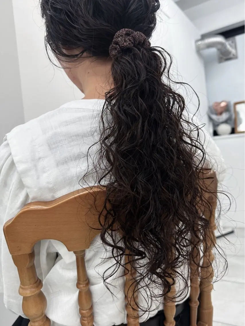 ロング カラー パーマ キッズ カット パーマ トリートメント オトナヘア🌸 harukaのヘアスタイル