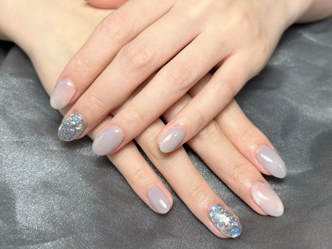 ネイル ハンドネイル H3 Nail Tsuki🦋💙のネイルデザイン