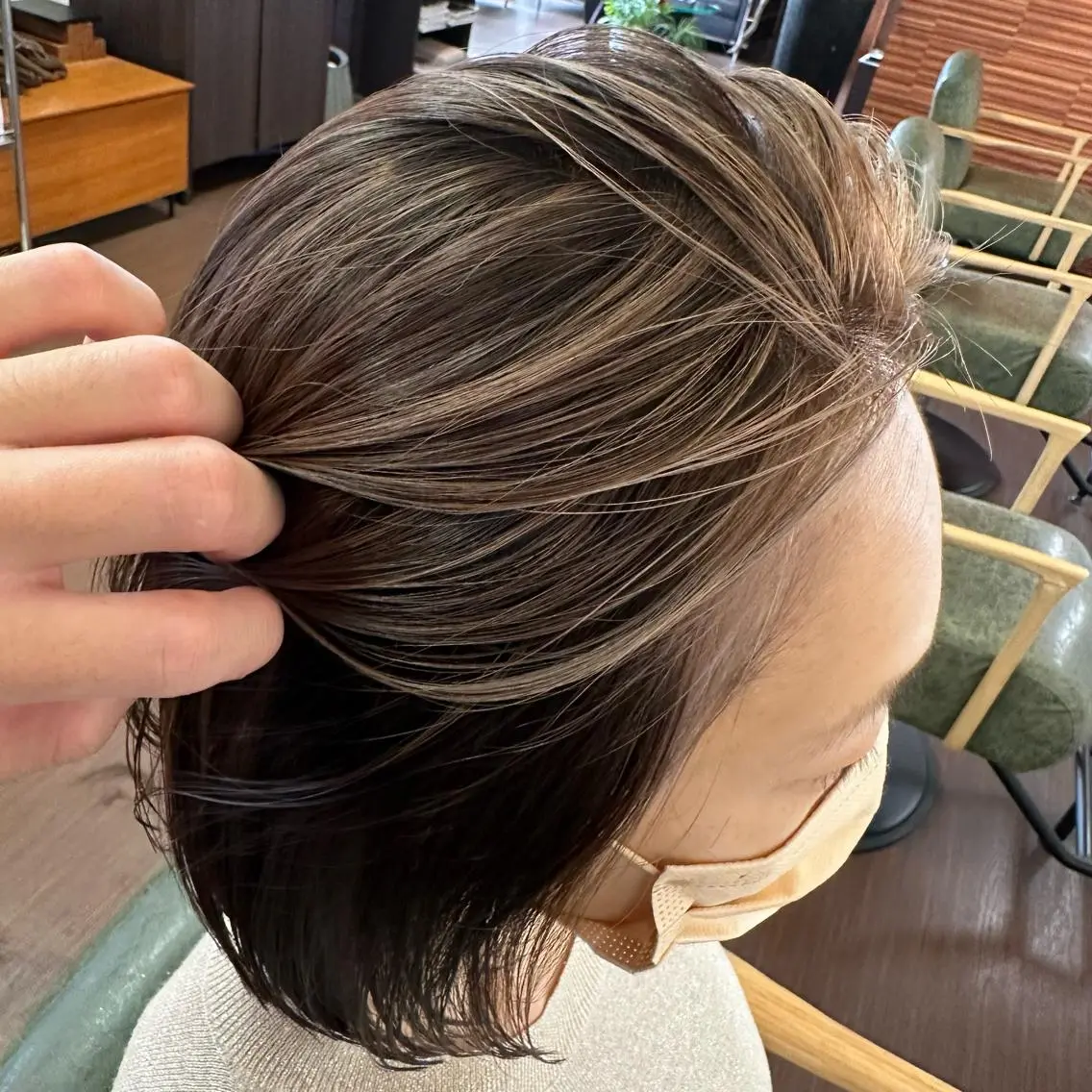 ショート カラー ミストバング  フェイスフレーミング カット ヘアカラー トリートメント 💜推しインナー カラー/菊池柊真💜のヘアスタイル