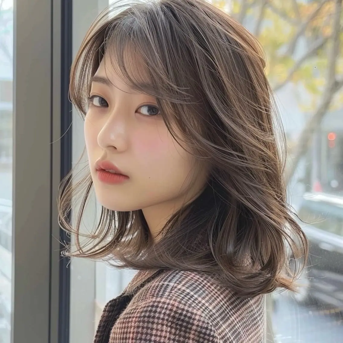 ミディアム カラー トリートメント 岡田 佳子のヘアスタイル
