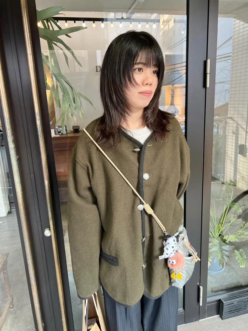 ミディアム カラー ミディアムレイヤー レイヤーカット ウルフカット カット ヘアカラー 千葉 郁也のヘアスタイル