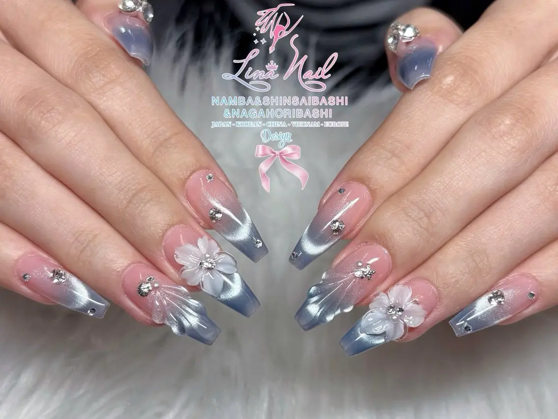 セミロング ハンドネイル Linanail Nambaのネイルデザイン