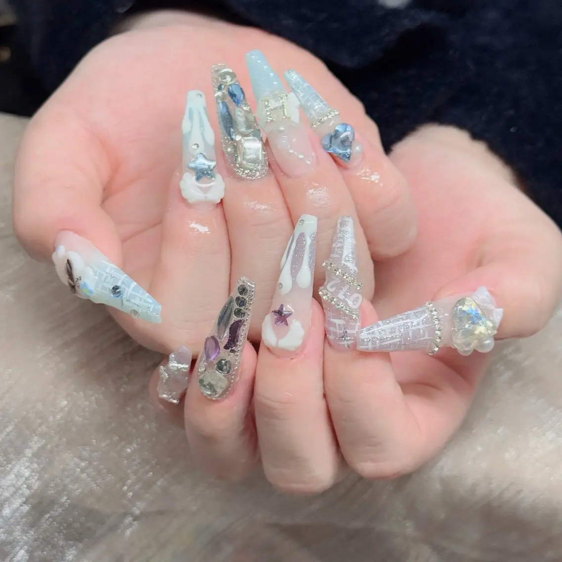 ネイル フットネイル フレンチネイル グラデーション 韓国ネイル ロングネイル ハンドネイル Hani Nail Salonのネイルデザイン