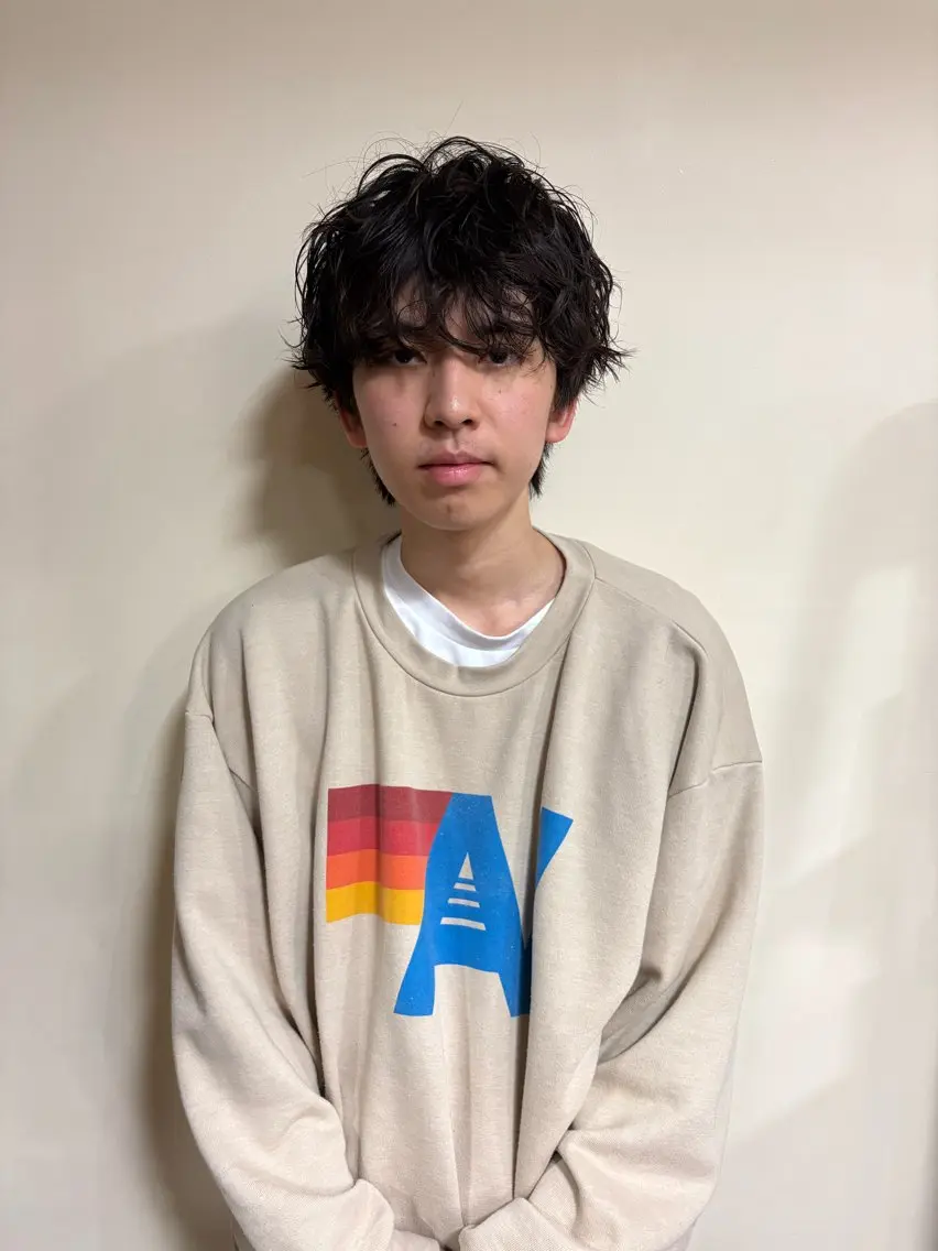 ショート パーマ メンズ メンズパーマ パーマ 浅岡 昭汰のヘアスタイル
