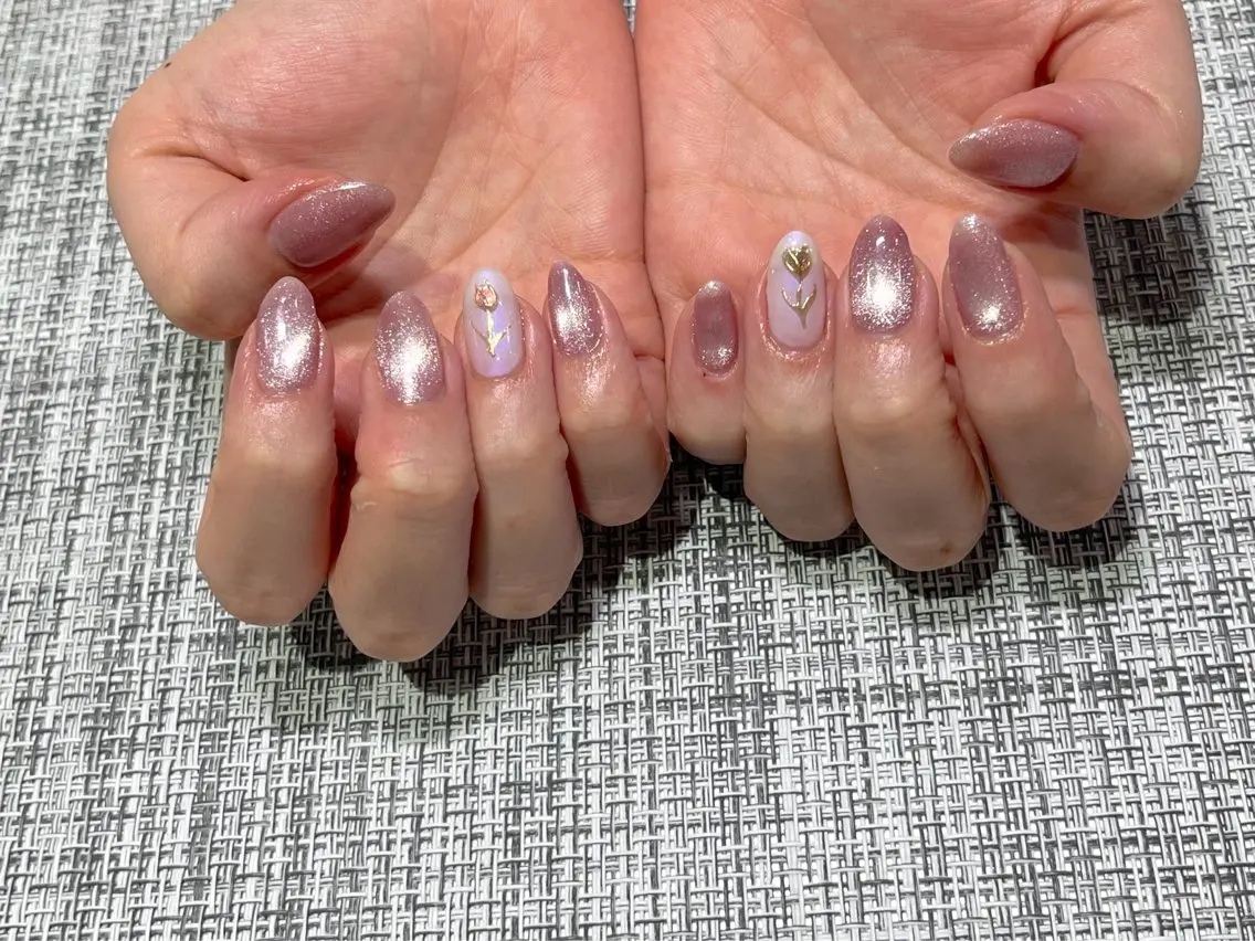 ネイル マグネットネイル ピンク Asakawa yuzukaのネイルデザイン