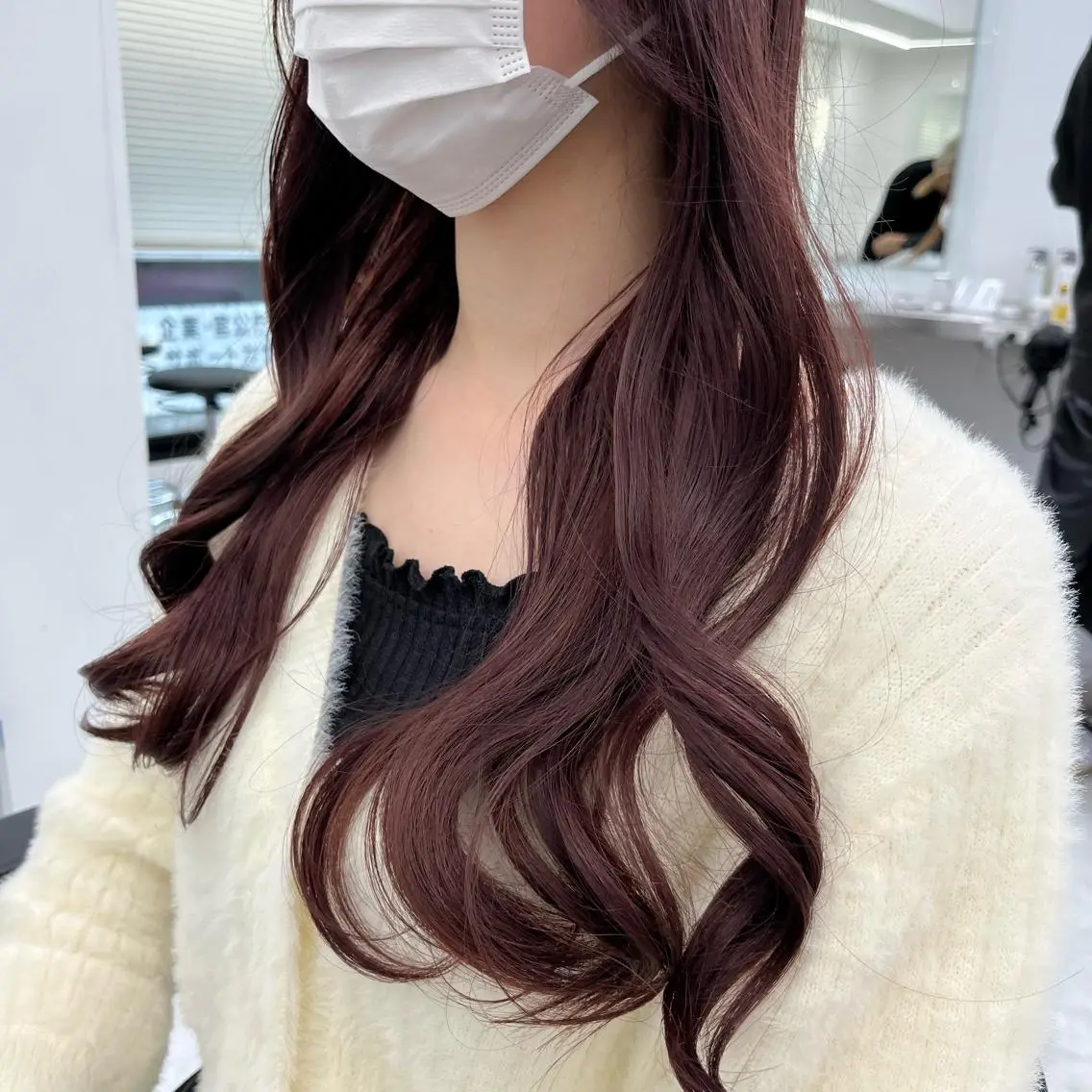 ロング ヘアカラー トリートメント ヘッドスパ ヘアセット 🍒韓国暖色ヘア NO.1🍒🪽のヘアスタイル