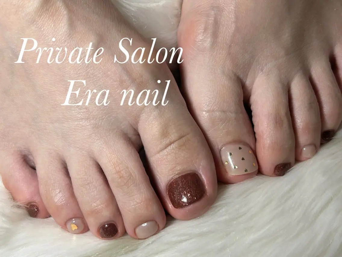 ネイル ハート ホログラムネイル フットネイル Era nailのネイルデザイン