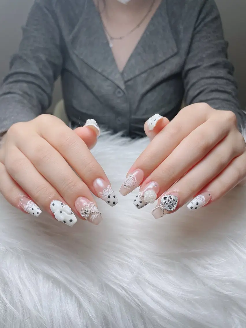 ネイル ハート 韓国ネイル 春ネイル 夏ネイル バレンタイン Sora nail 長さ出し専門店のネイルデザイン