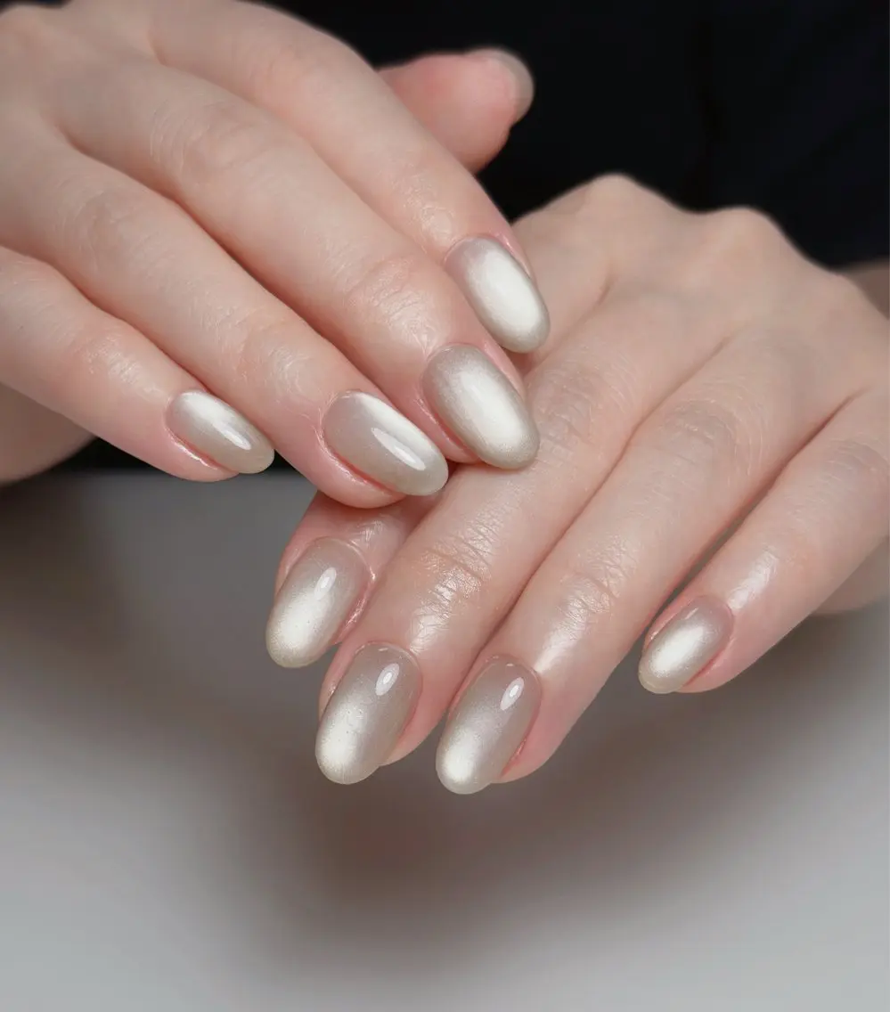 ネイル オーロラネイル 長さ出し フットネイル 韓国ネイル ラメ(グリッター) 👍thumbs up nail👍のネイルデザイン