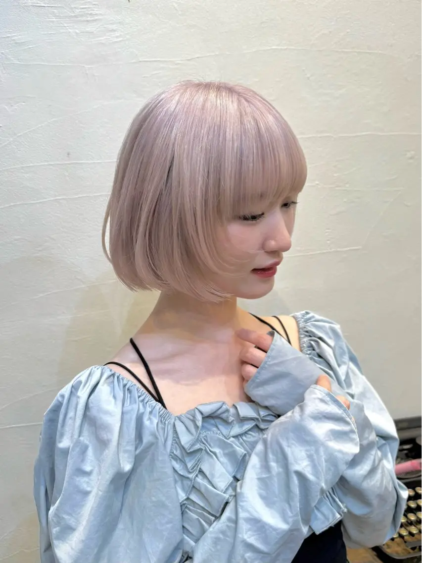 ミディアム カラー ブリーチ ケアブリーチ 海奈 メンズカットのヘアスタイル