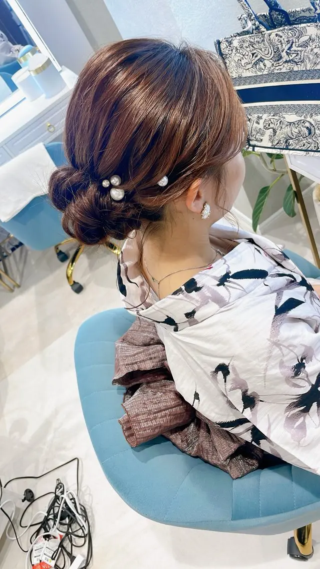 ミディアム ヘアアレンジ 浴衣 大嶋 日向子のヘアスタイル