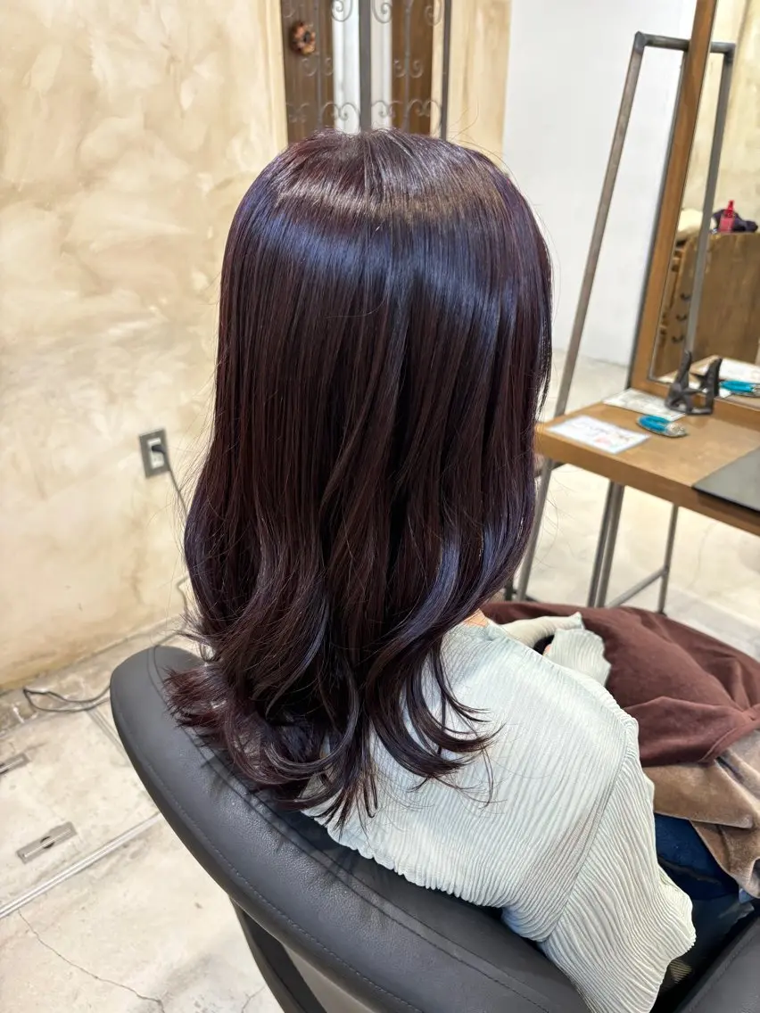 ロング カラー ラベンダーカラー カット ヘアカラー トリートメント ツヤカラー🫧Sae ネイルモデル募集中のヘアスタイル