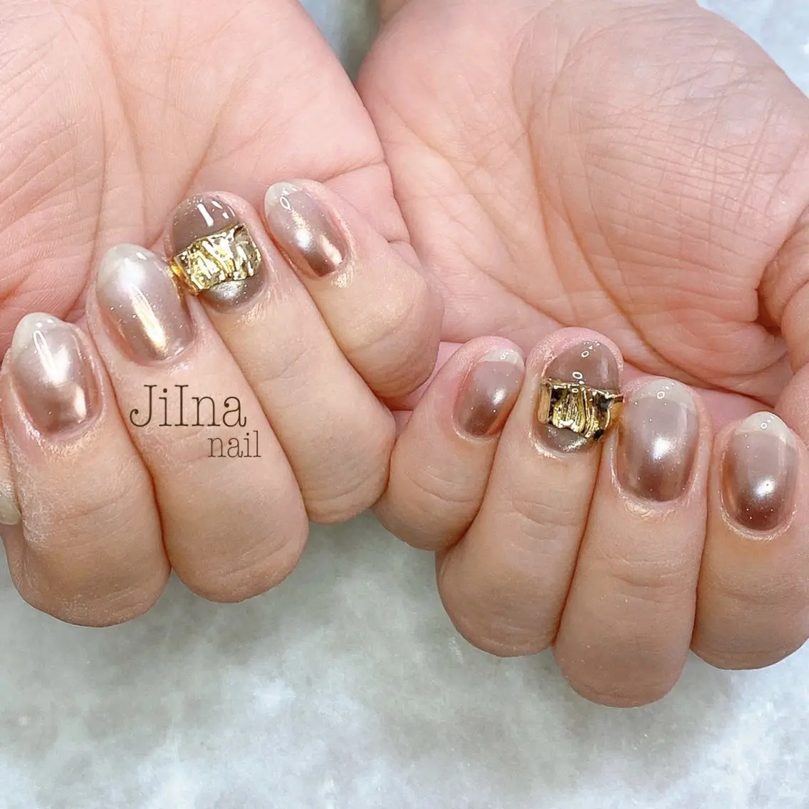 ネイル グラデーション マグネットネイル ミラーネイル JiIna nailのネイルデザイン