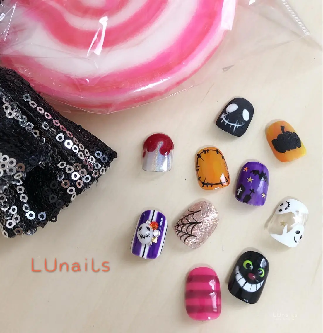 ネイル アートネイル ハロウィン LUnails MAHOのネイルデザイン