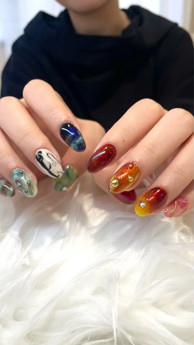 ネイル ハンドネイル 新井 ひなののネイルデザイン