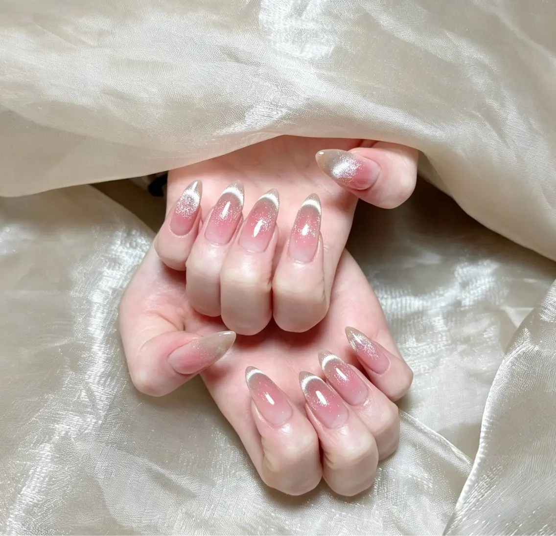 ネイル チークネイル 長さ出し フレンチネイル ジェルネイル 韓国ネイル ハンドネイル Lucky Nail Salon❶のネイルデザイン