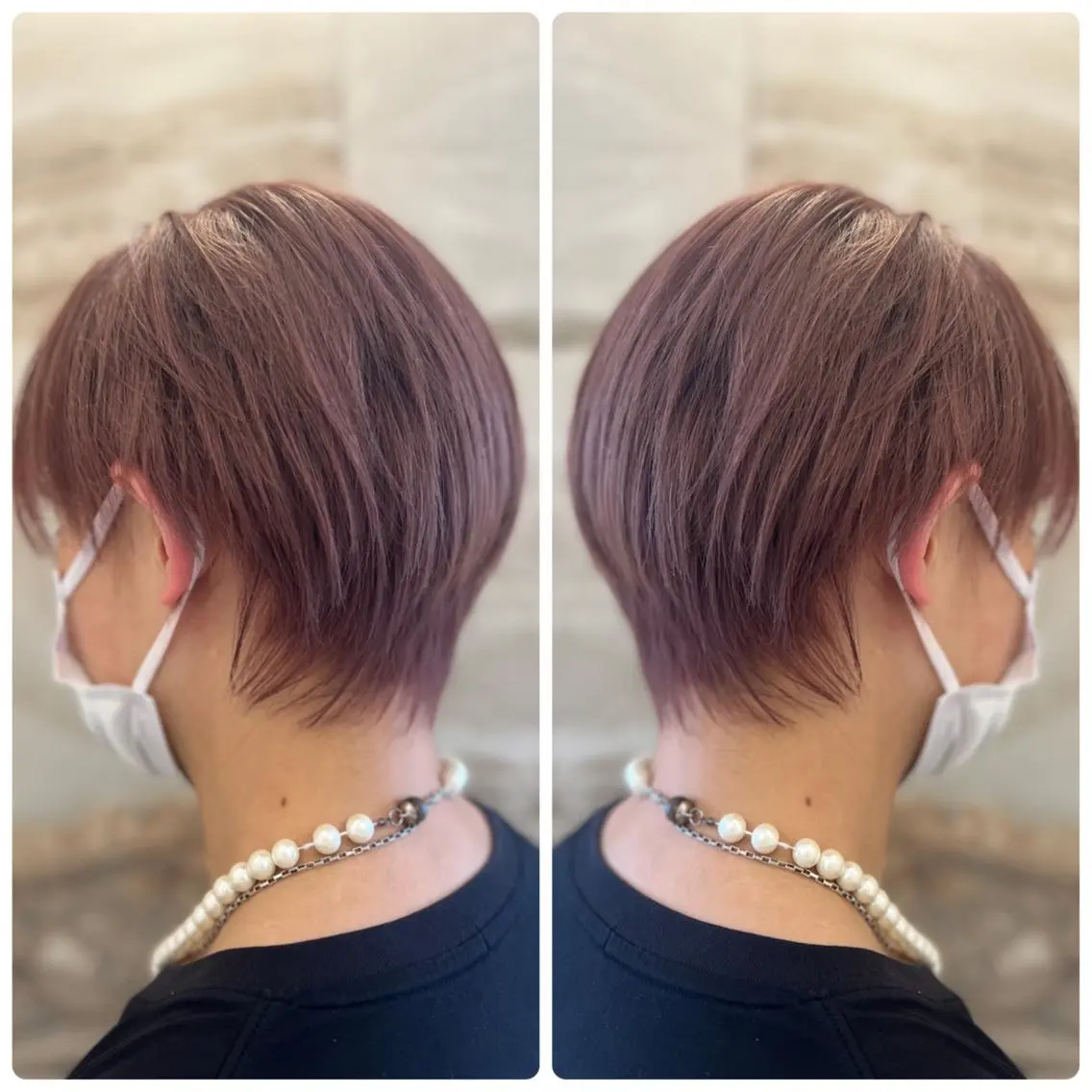 ショート カラー メンズ ベージュカラー ピンクカラー ピンクベージュ ヘアカラー トリートメント 小山内 龍一郎 店長のヘアスタイル