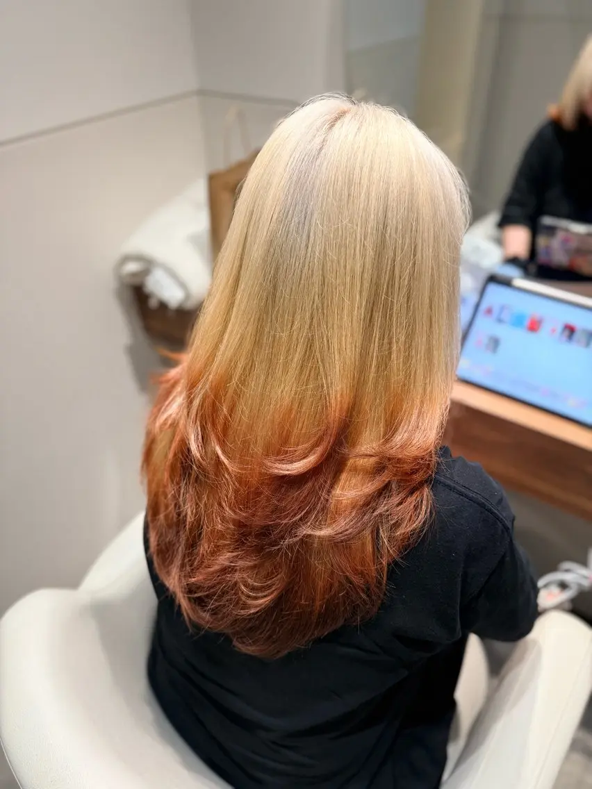 ロング カラー ブロンド ブラウンカラー オレンジ ヘアカラー トリートメント オタク特化美容師💟 チバコナツのヘアスタイル