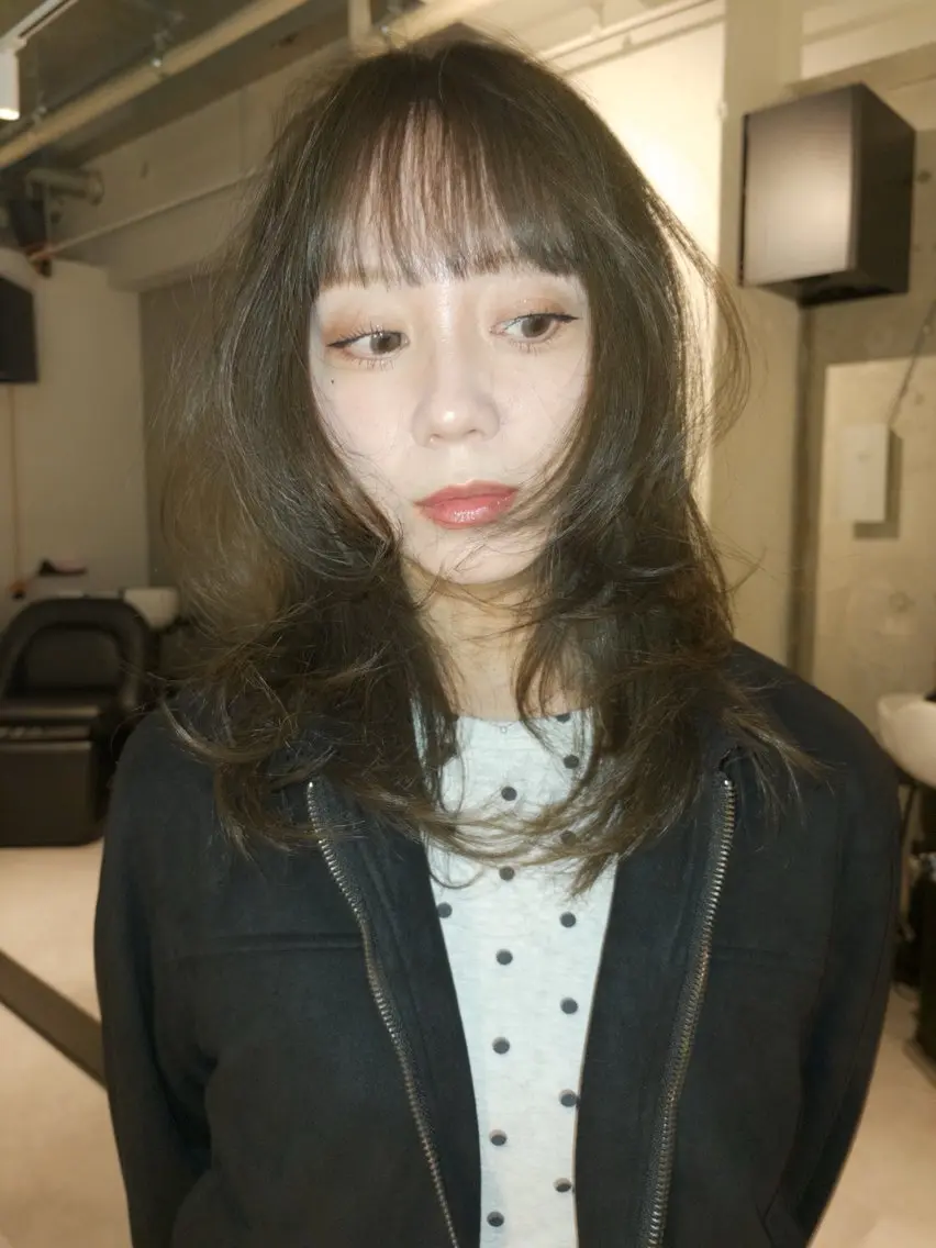 ミディアム ヘアカラー miu🪅縮毛矯正 モデル募集のヘアスタイル