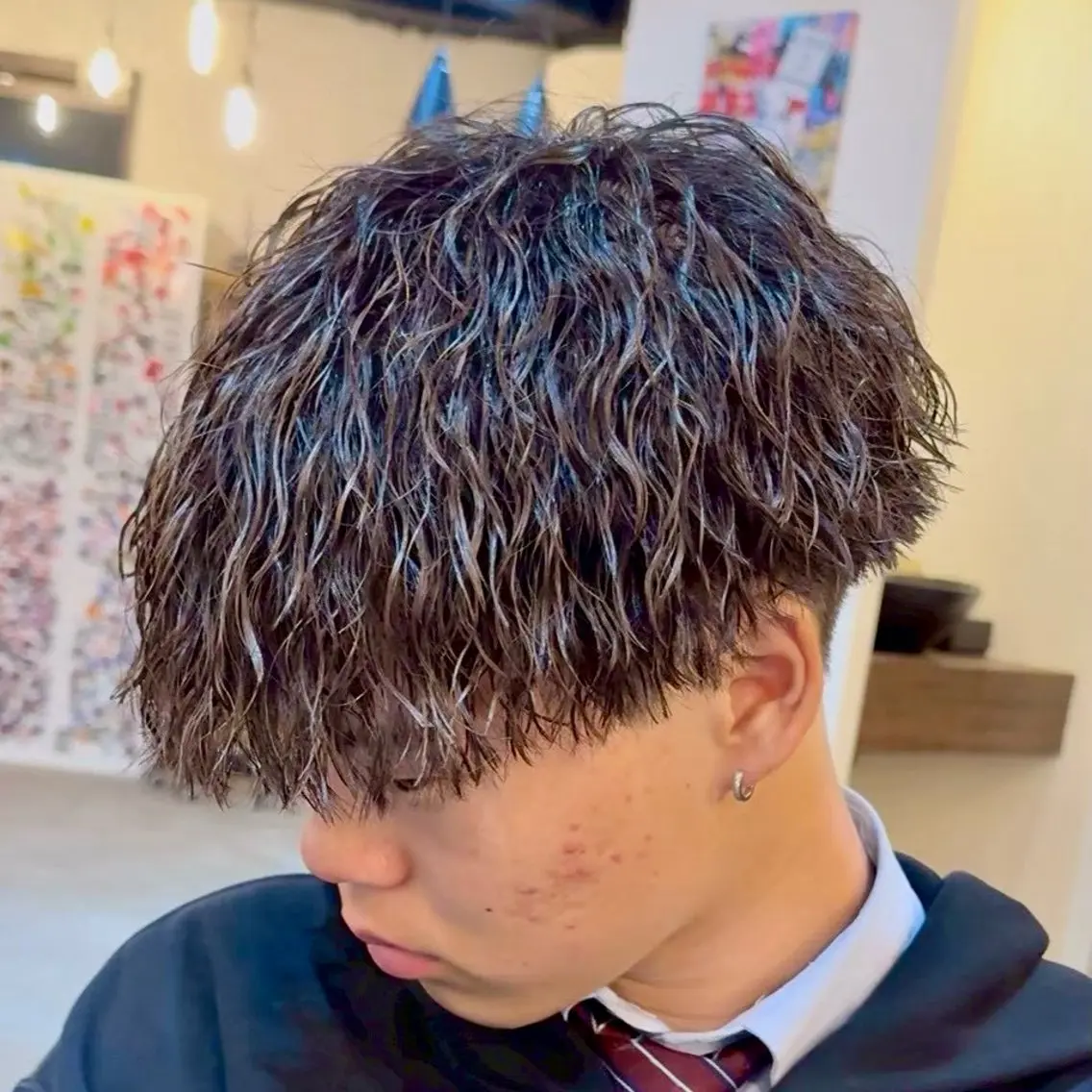 ショート パーマ メンズ シャドウ ツイスパ ニュアンスおがたのヘアスタイル