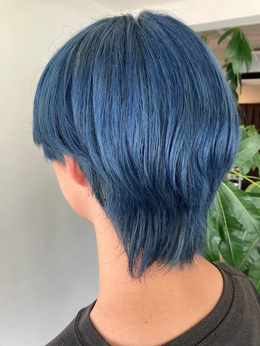 カラー ブルーカラー ダブルカラー ネイビーカラー ヘアカラー CUT純 キリナのヘアスタイル