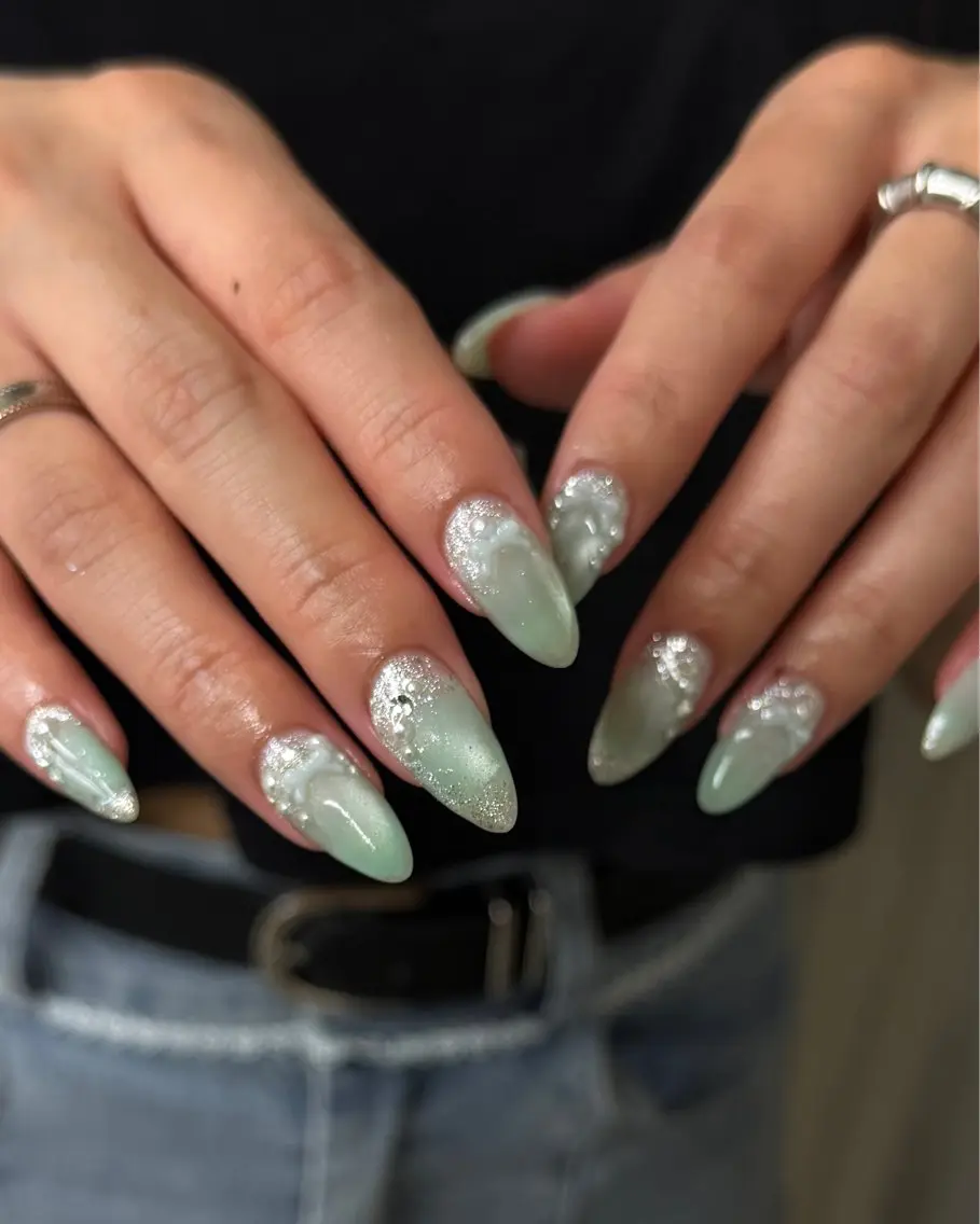 ネイル マグネットネイル ワンホンネイル ハンドネイル nailstudio eviz新宿店のネイルデザイン