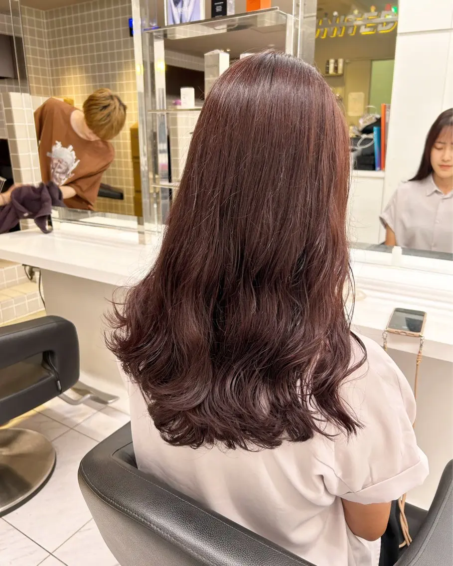 ミディアム カラー パーマ ヘアアレンジ メンズ キッズ カット パーマ 🦋韓国レイヤー｜ 透明感グレージュ🦋のヘアスタイル