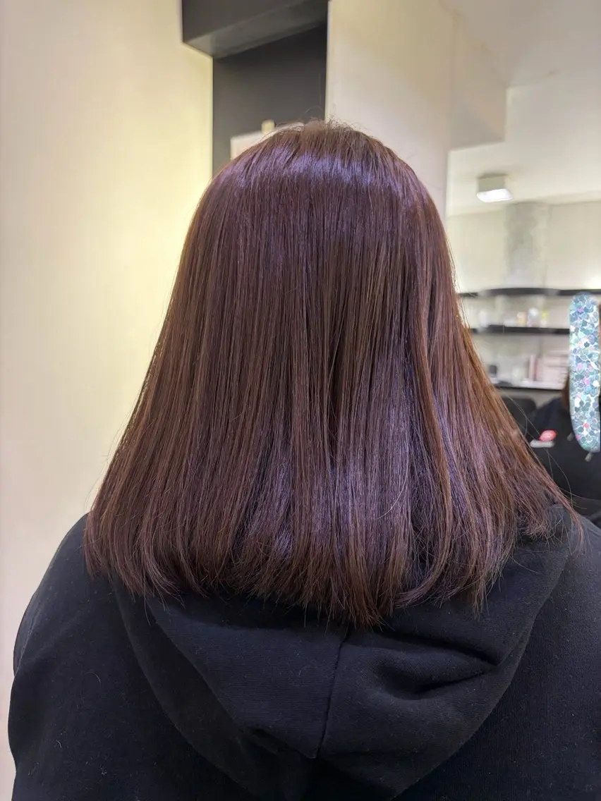 ミディアム カラー 黒髪 ブリーチ ブリーチなしカラー 🍵rinka 🍵カラーモデル募集のヘアスタイル
