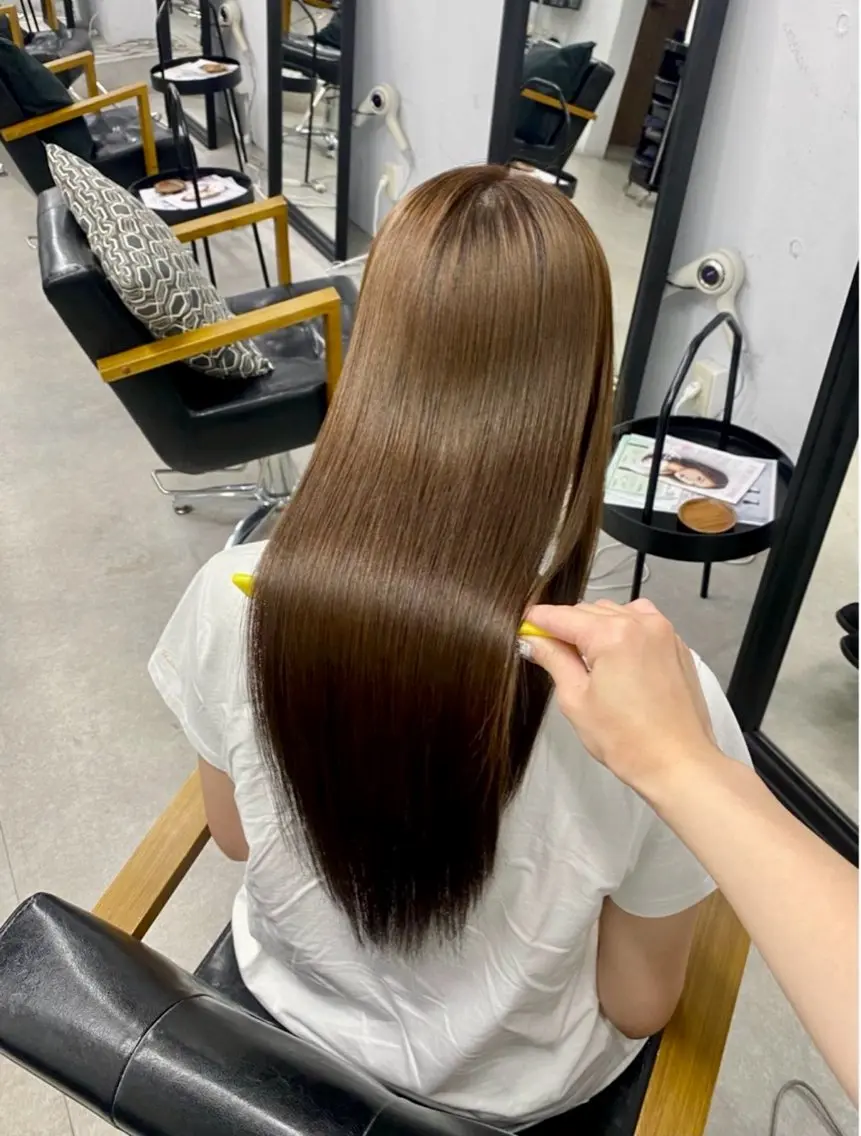 ロング 縮毛矯正 トリートメント 太田 すず香のヘアスタイル