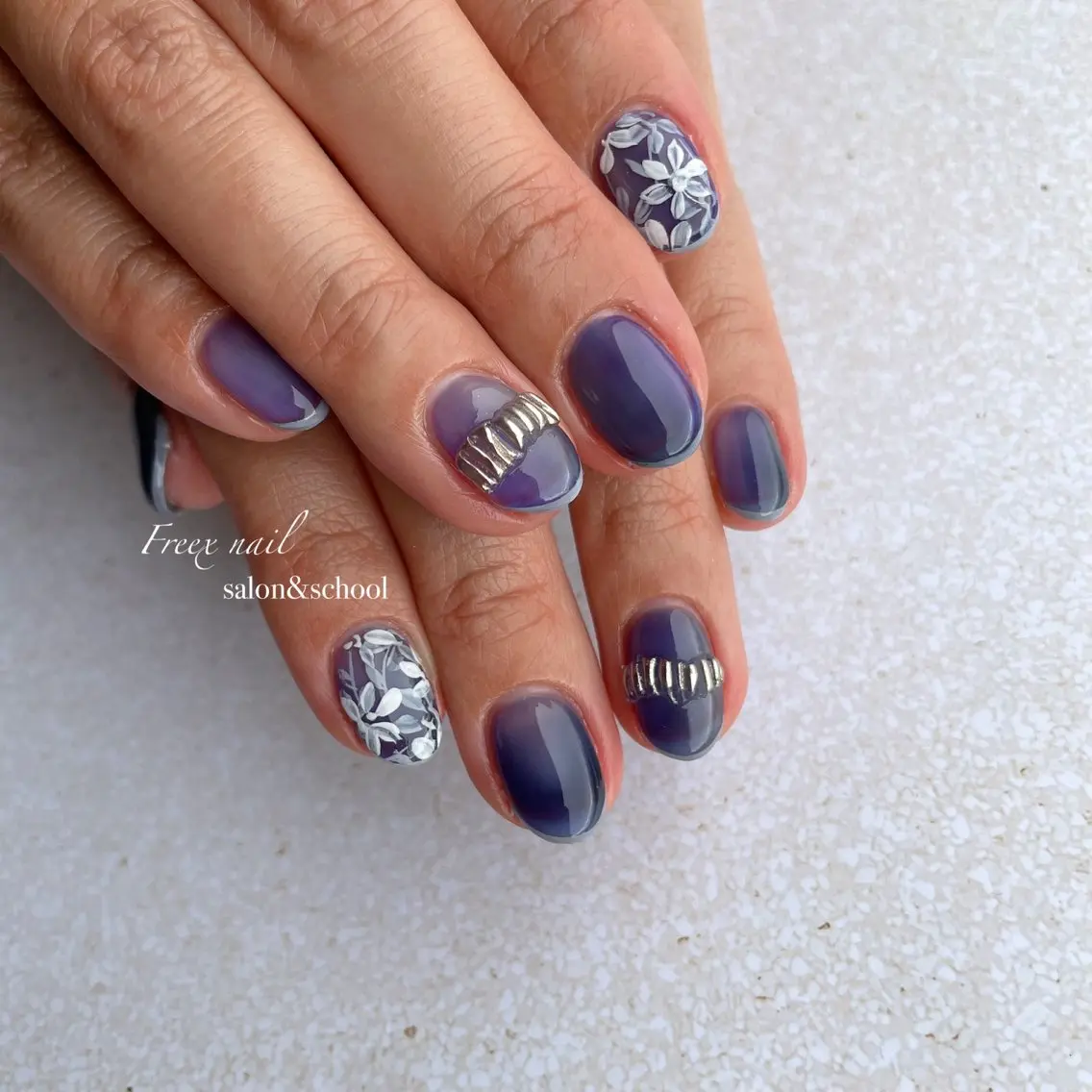 ネイル フラワーネイル ハンドネイル ハンドケア freex nail /ニュアンス/個性派のネイルデザイン