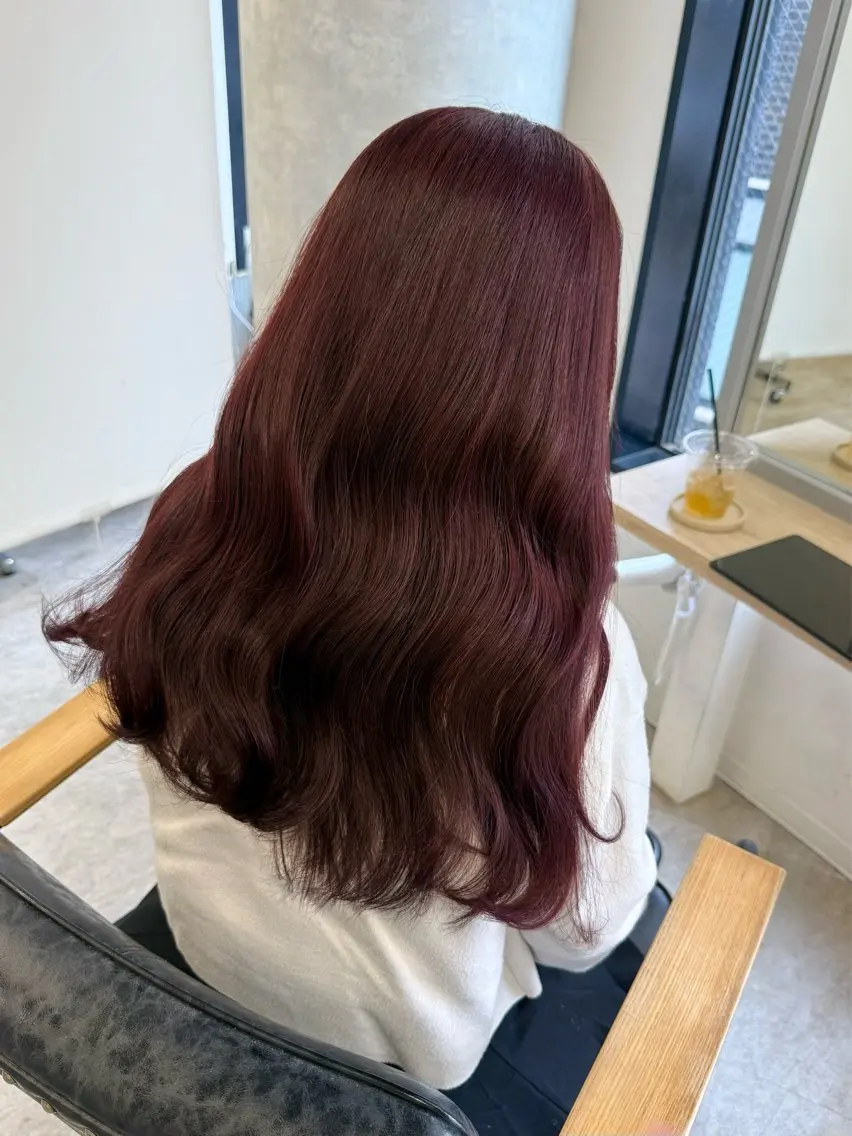 ロング カラー ヘアアレンジ ピンクカラー レッドカラー ヘアカラー トリートメント Himawari♡ 柔らかいカラーのヘアスタイル