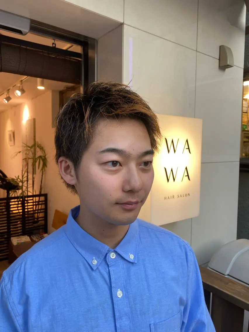 ショート メンズ カット 艶カラー、パーマ 祥一朗 WAWAのヘアスタイル