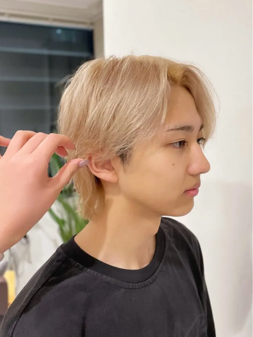 メンズ ヘアカラー 大人ガーリーベージュ カラー/新宿/ふたばのヘアスタイル