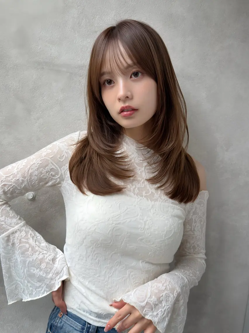 ロング ✨レイヤー・ブリーチ なしダブル特化✨のヘアスタイル