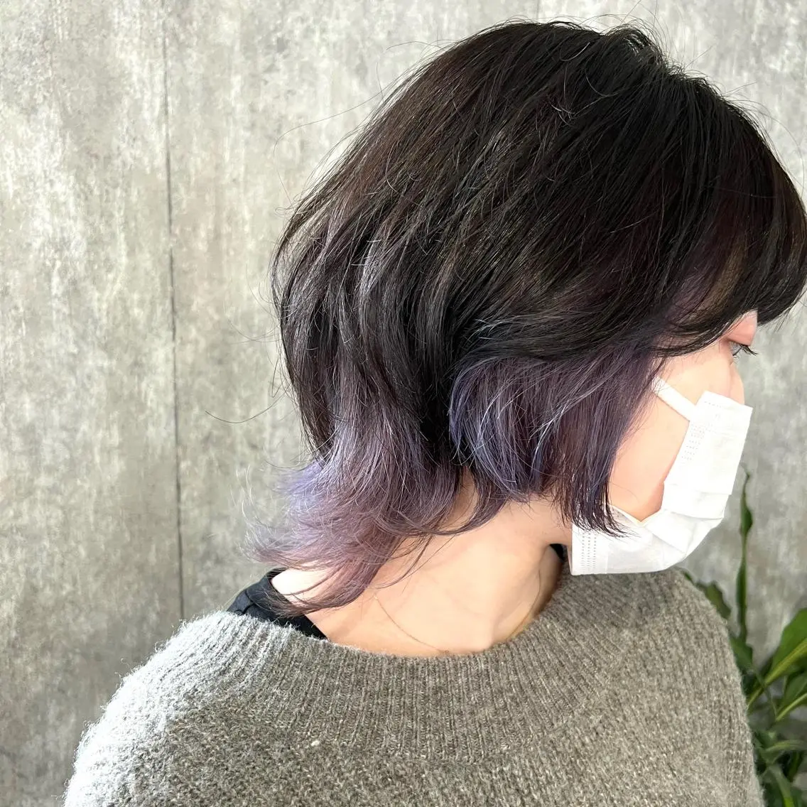 ミディアム カラー ヘアアレンジ ラベンダーカラー シルバー TIDEHAIR SHIHOのヘアスタイル