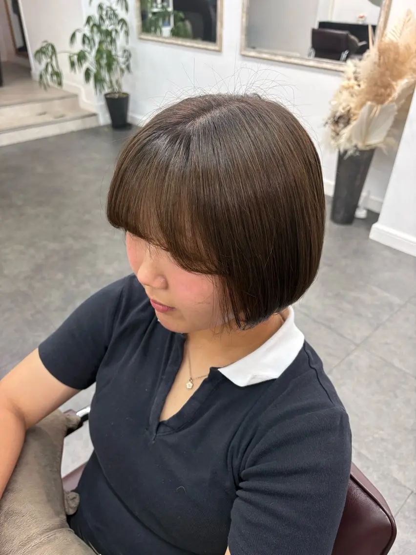 ショート カラー ヘアカラー トリートメント 💖透明感カラー💖 /✨ハイトーン/美優のヘアスタイル