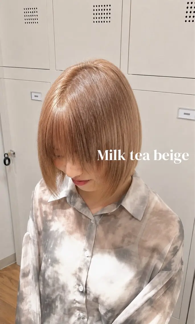 ショート カット ヘアカラー 🍒ベージュ×エンド カラー🍒まゆかのヘアスタイル