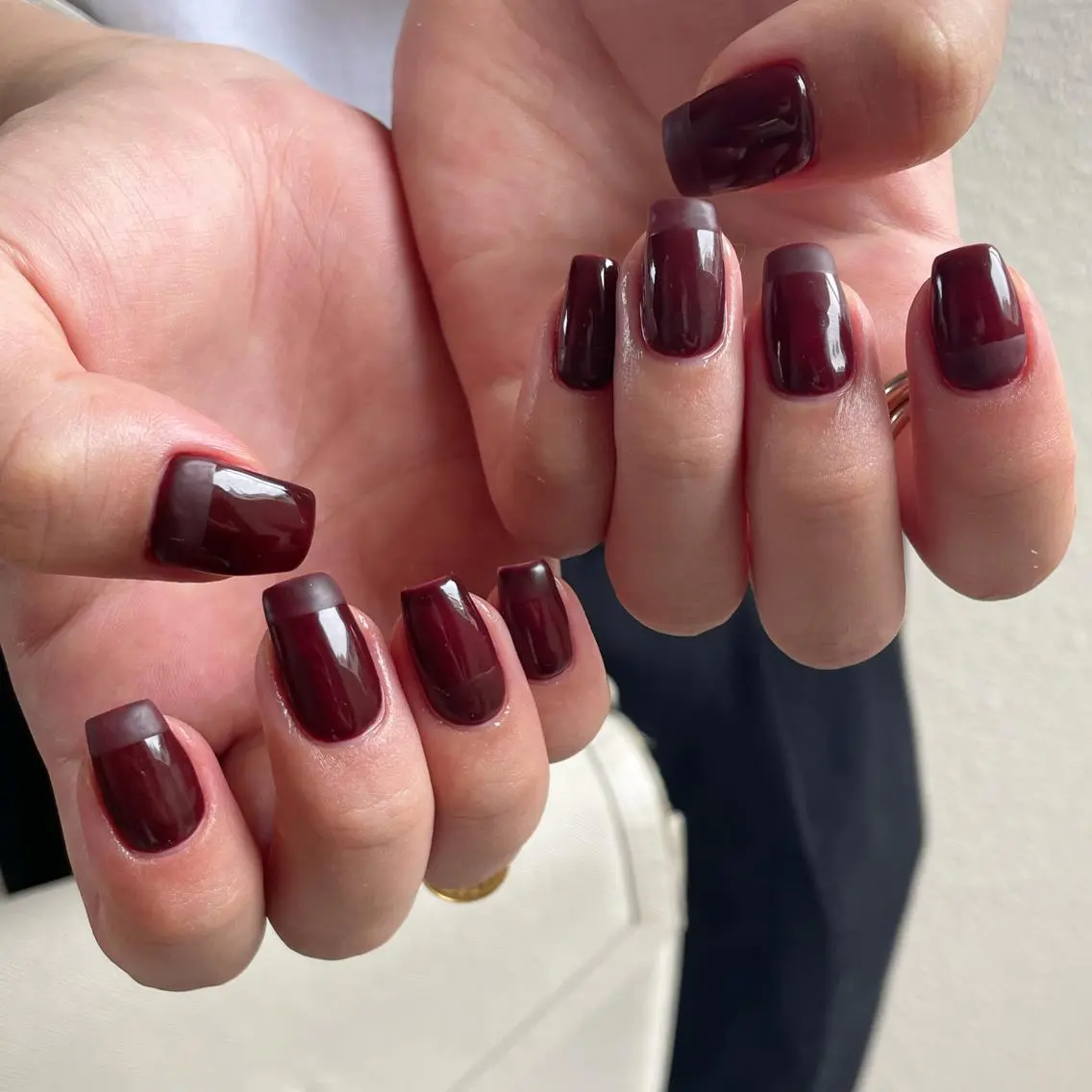 ネイル ボルドー フレンチネイル マットネイル ハンドネイル ハンドケア lylynail YUUKAのネイルデザイン