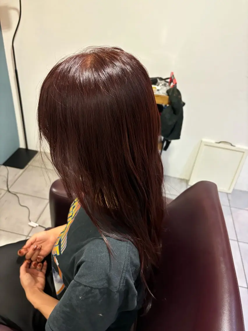 カラー ブリーチ ブリーチなしカラー オレンジ 山本 遥海のヘアスタイル