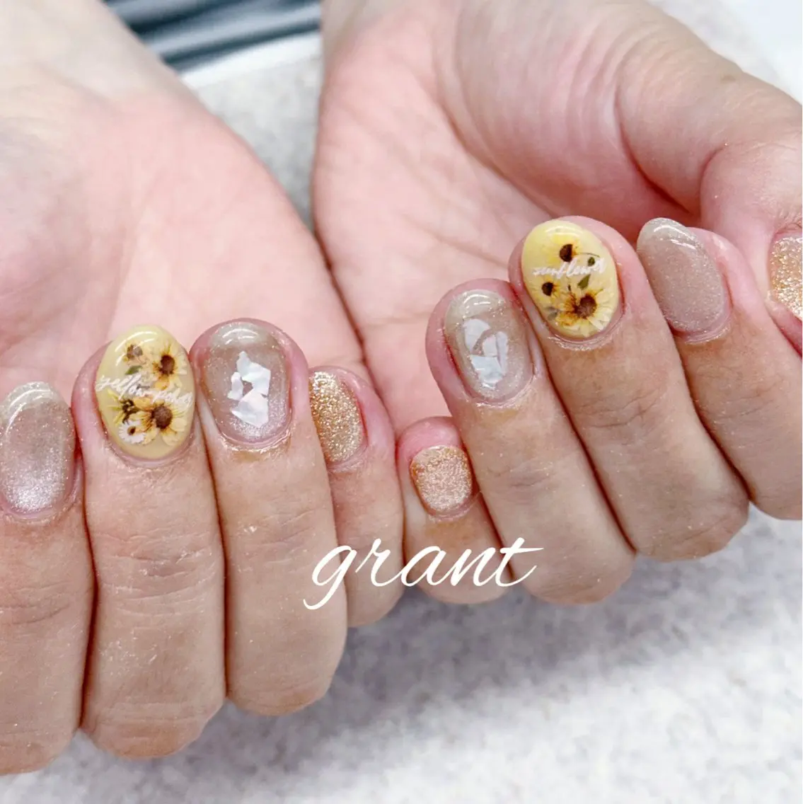 ネイル フラワーネイル マグネットネイル ハンドネイル nailsalon grantのネイルデザイン