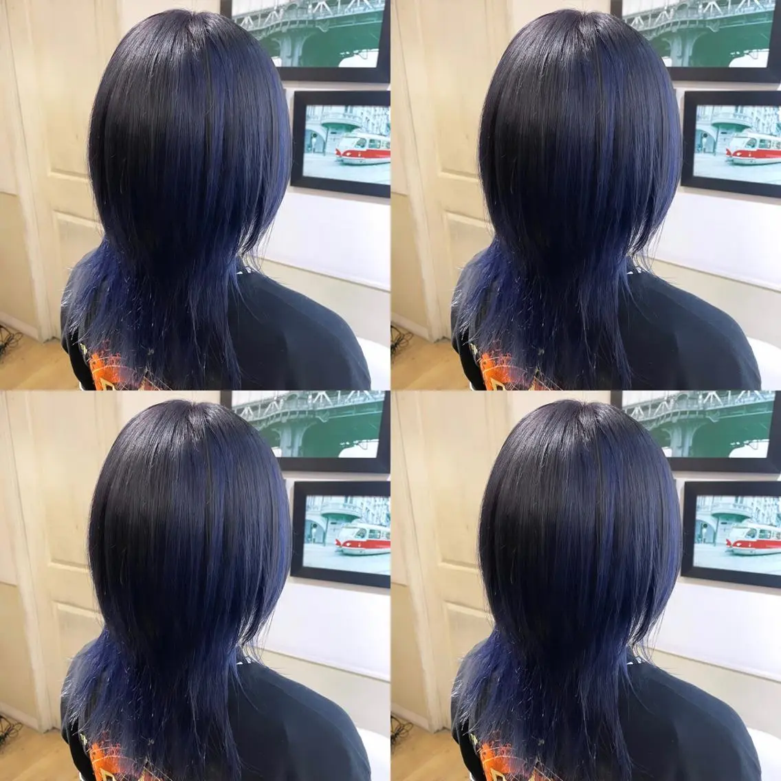 ミディアム カラー 黒髪 ネイビーカラー 🌟トップデザイナー 高橋🌟のヘアスタイル