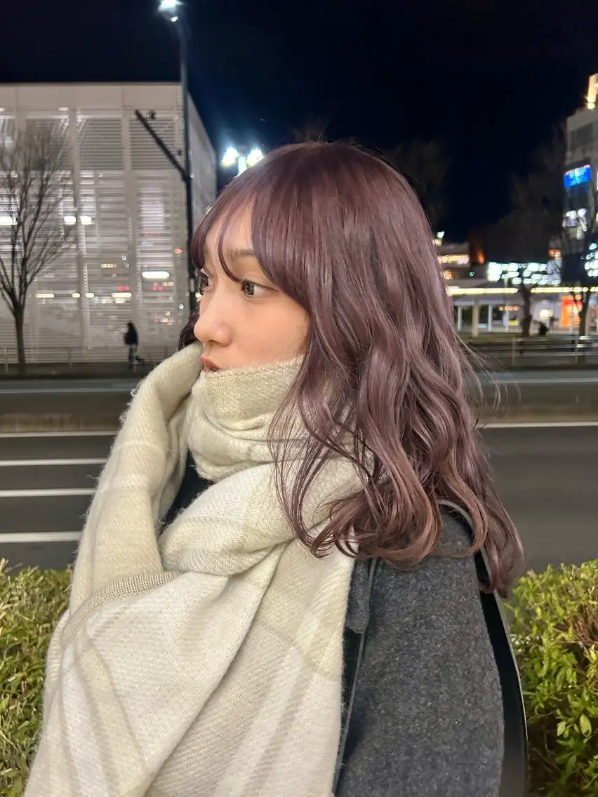 セミロング カラー ブラウンカラー ピンクカラー ピンクブラウン カット ヘアカラー メンズパーマの達人 / タカシマダイスケのヘアスタイル