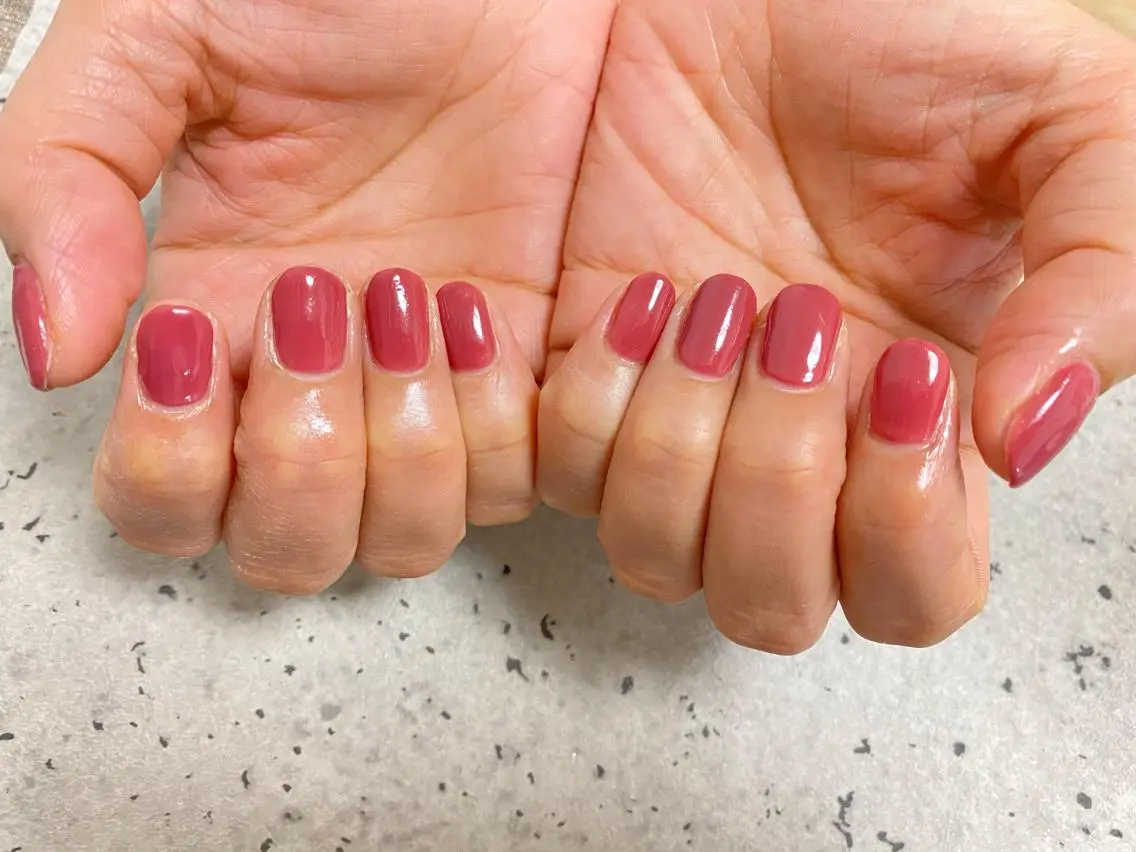 ネイル ワンカラーネイル ピンク ハンドネイル mogunail &blowのネイルデザイン