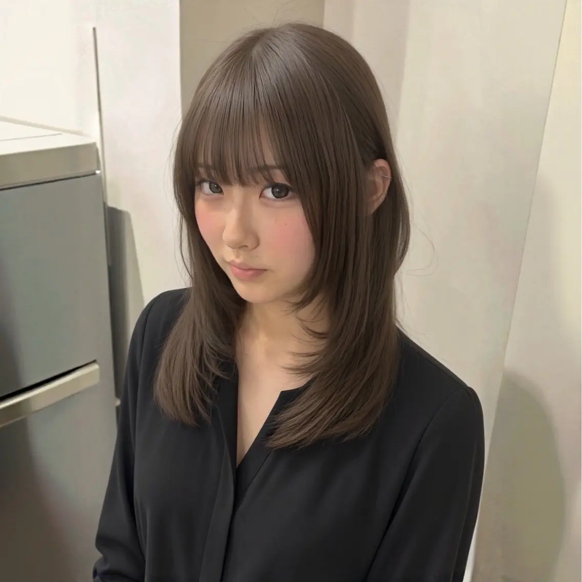 ミディアム カット ヘアカラー トリートメント ヘッドスパ ヘアセット 🫧似合わせ×透明感 ケアカラー清野🫧のヘアスタイル